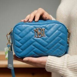BADGLEY MISCHKA - Quilted Camera Bag - Vegan Leather Dark Green  (New)